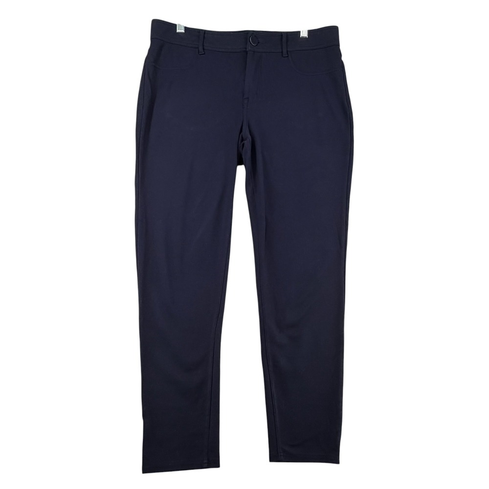 Seven7 Skinny Knit Pants Womens 14 Stretch Navy Career Wear Professional Casual